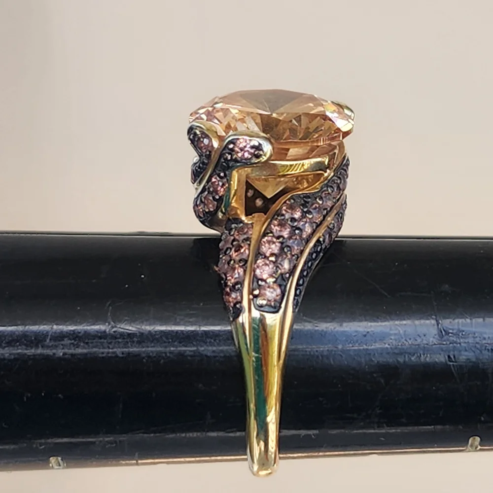 Bella Luce Simulate Champagne And Mocha Diamonds 18k Gold Over Sterling Silver